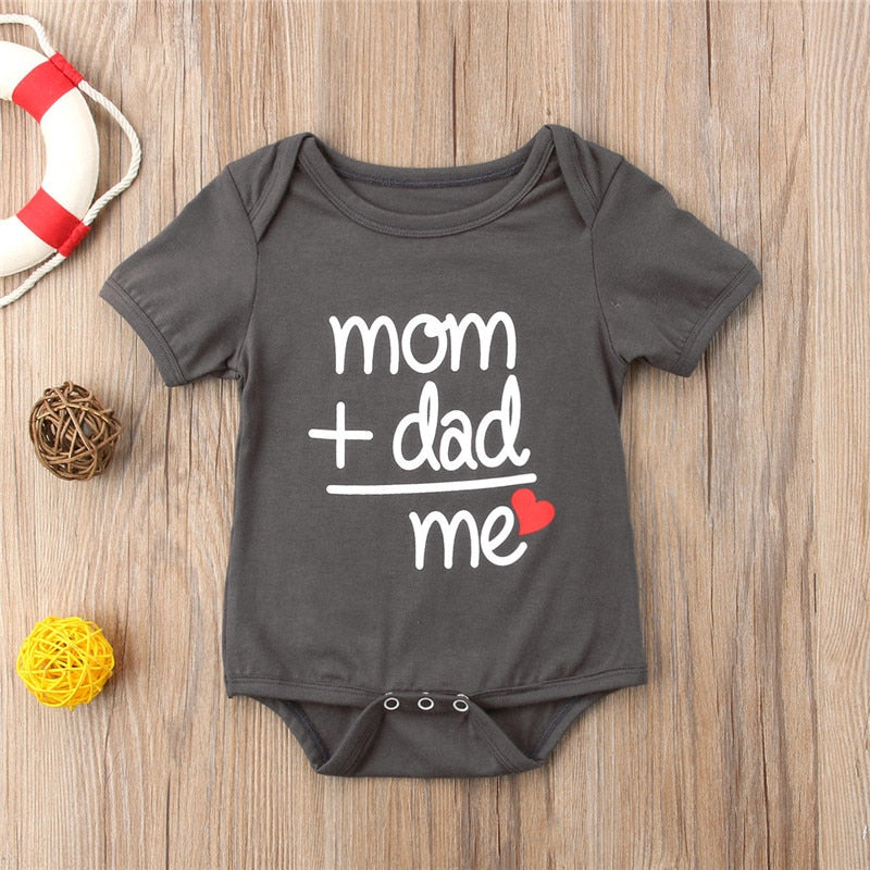 Adorable Newborn Baby Boy Girl Short Sleeve Letter Romper Jumpsuit Outfit