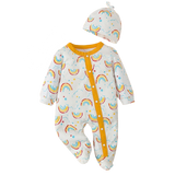 Adorable Cartoon Bear Baby Romper Set with Hat