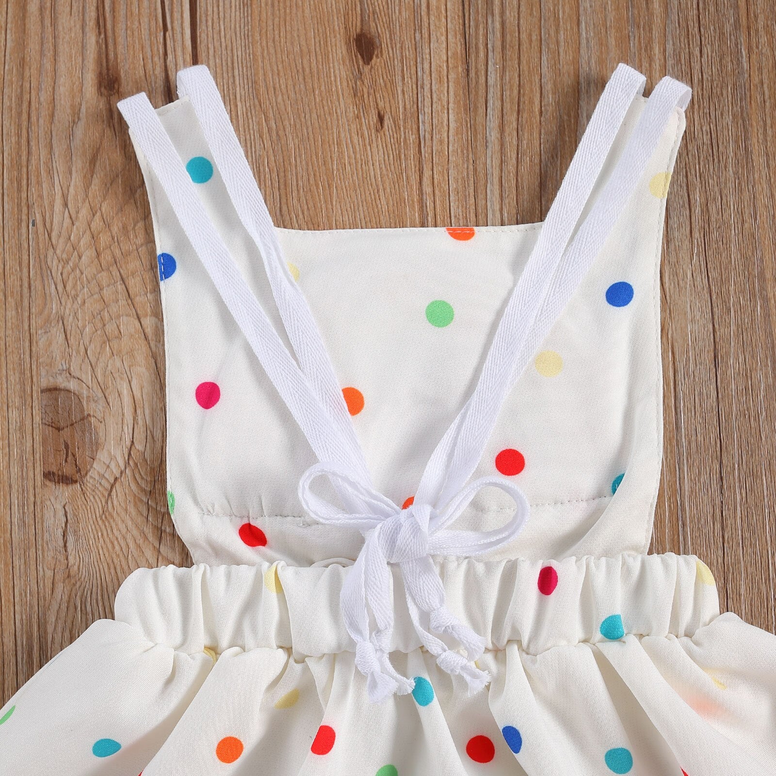 Adorable Rainbow Polka Dot Newborn Baby Girls Princess Dress