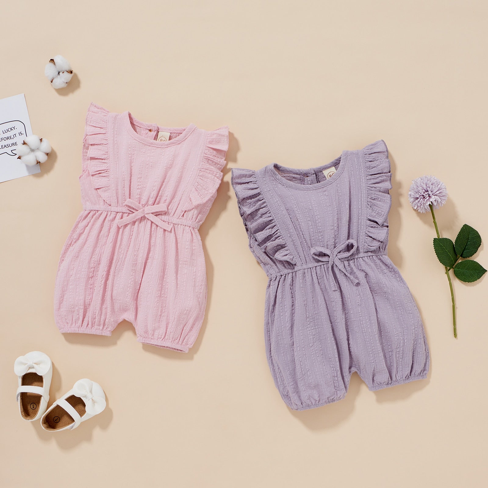 Summer Baby Ruffled Rompers for Girls