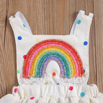 Rainbow Polka Dot Newborn Baby Girls Princess Dress - Babbez