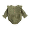 Autumn Baby Girls Ruffled Corduroy Rompers - Babbez