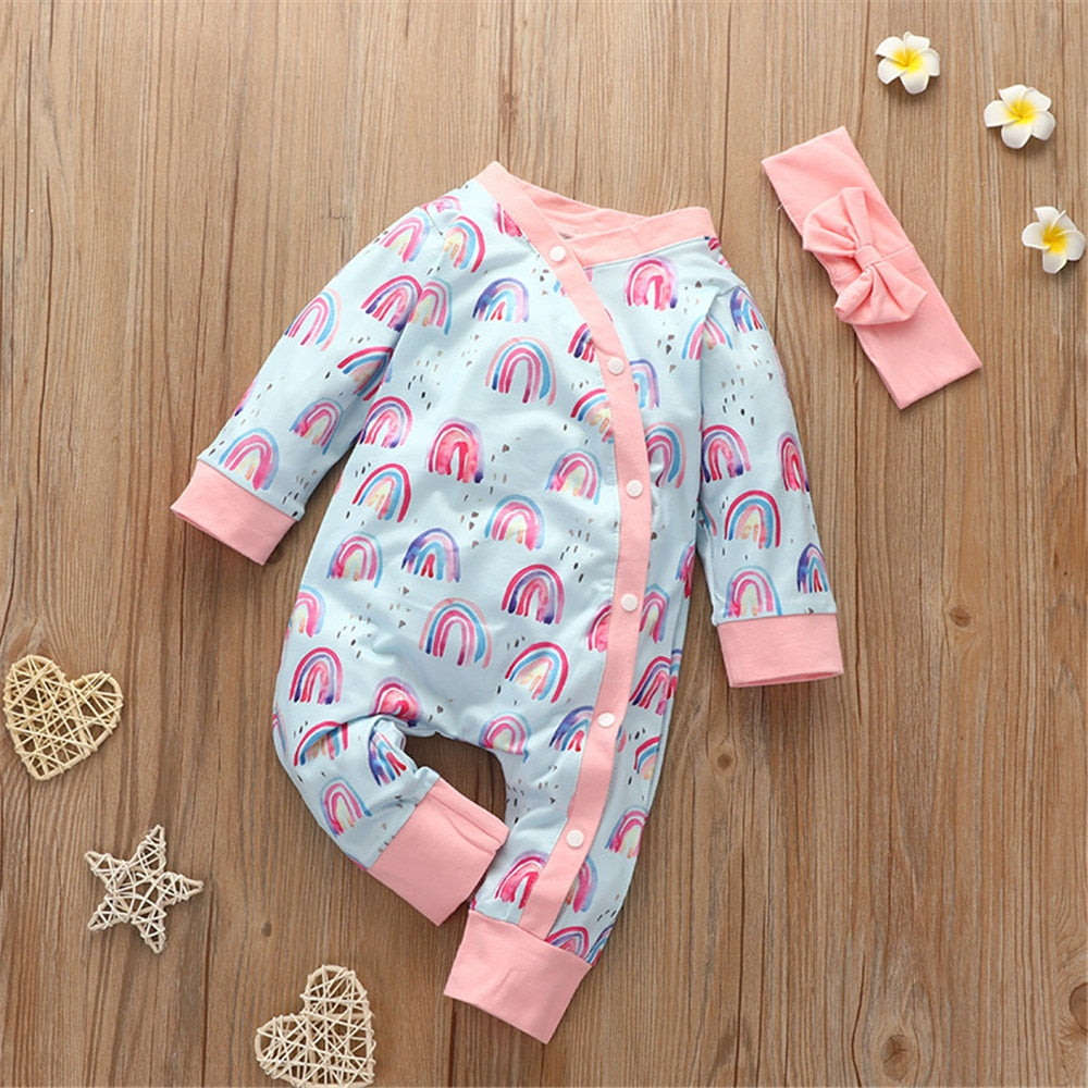 Adorable Baby Girl Winter Jumpsuit with Floral Ruffles and Overalls for Newborns