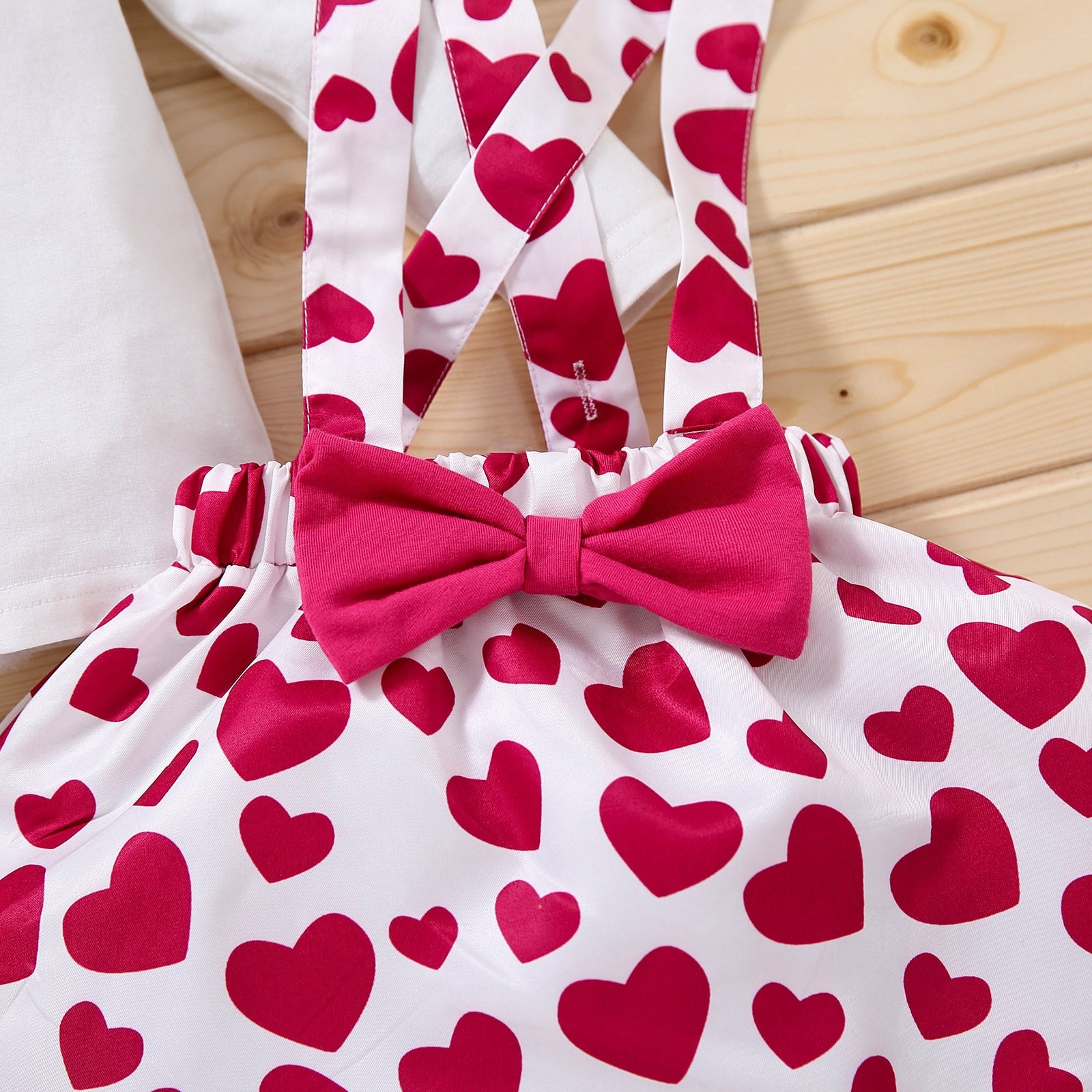 Adorable Princess Outfits for Girls: Heart Printed T-Shirt, Suspender Skirt, and Headband Sets