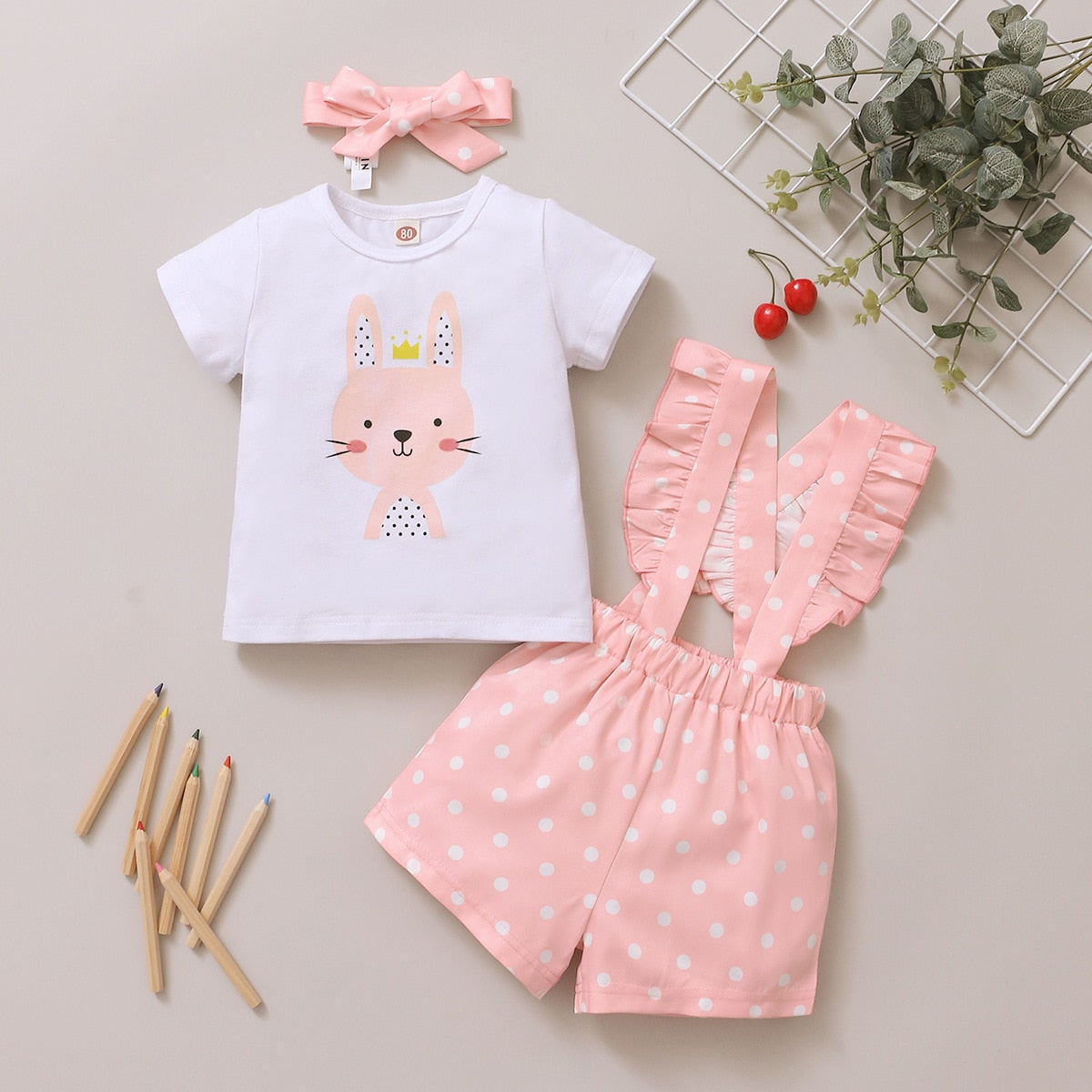 Adorable Pink Rabbit Baby Girl Clothes Set for Newborns and Toddlers