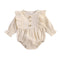 Autumn Baby Girls Ruffled Corduroy Rompers - Babbez