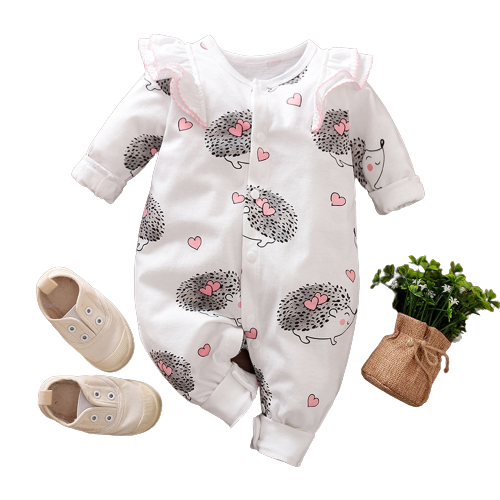 Adorable Hedgehog and Rabbit Newborn Bodysuits for Your Little Girl