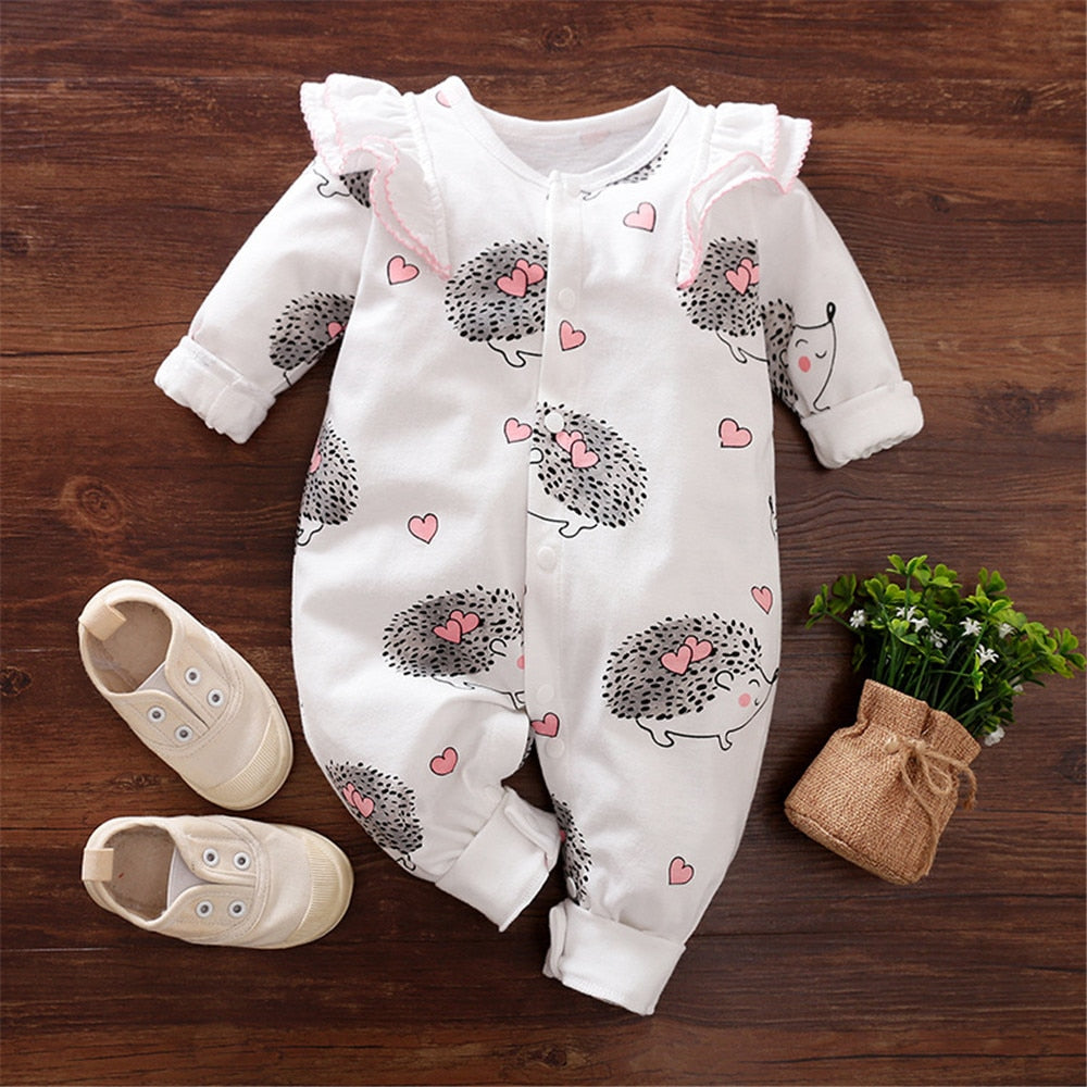 Adorable Hedgehog and Rabbit Newborn Bodysuits for Your Little Girl