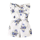 Adorable Floral Print Girl's Rompers with Belted Waist for Your Toddler's Fashionable Wardrobe