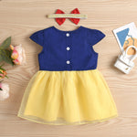 Summer Princess Baby Girls Dress with Colorful Patchwork and Bowknot Details - Babbez