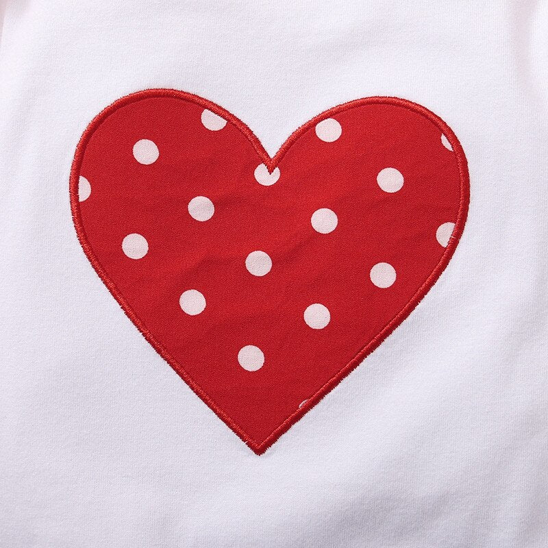 Adorable Heart Print Suit for Newborn Baby Girls