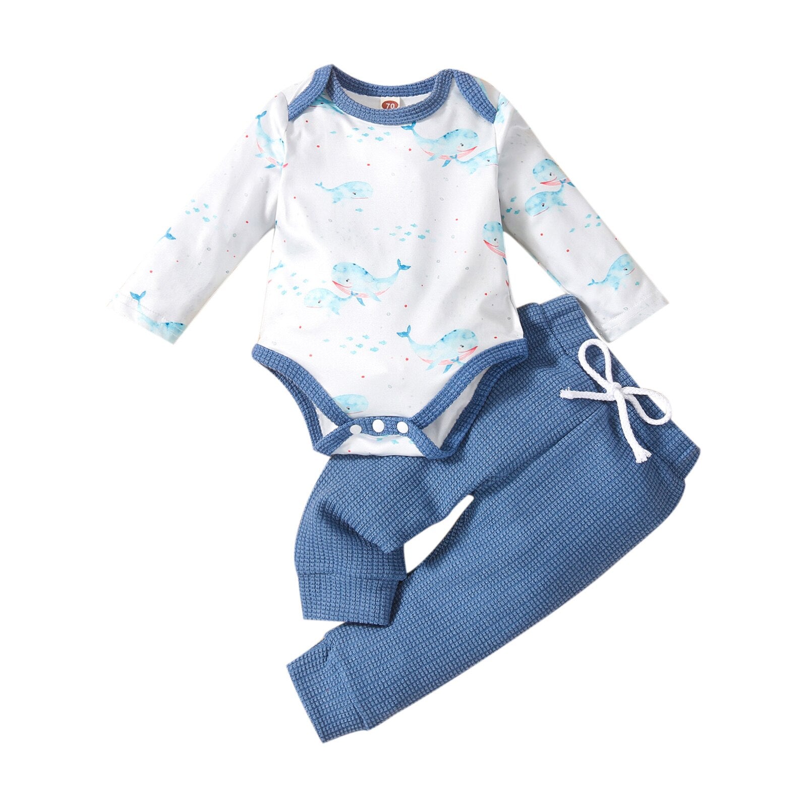 Adorable Autumn Whale Print Baby Clothes Set for Your Little One