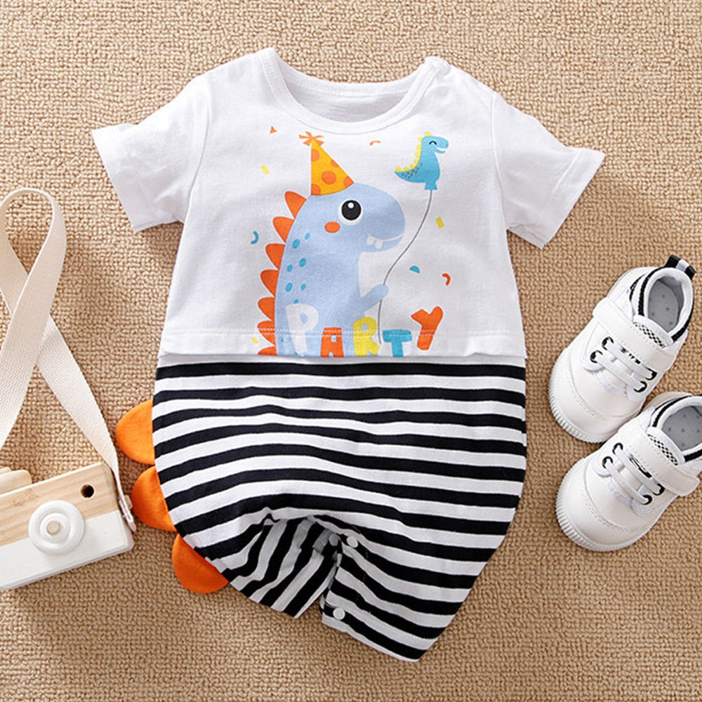 Roar into Bedtime with this Cute Dinosaur Baby Romper!