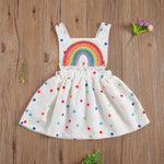 Rainbow Polka Dot Newborn Baby Girls Princess Dress - Babbez