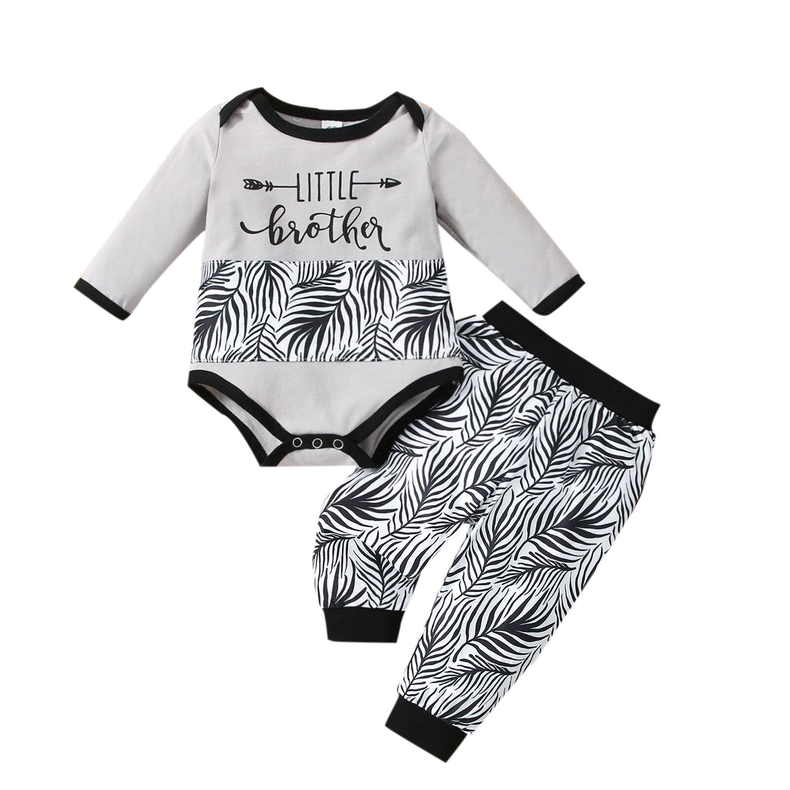 Newborn Infant Baby Boy Girl 3Pcs Autumn Clothing Set Long Sleeve Letter Printed Bodysuit Top Long Pants Hat