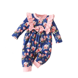Sweet Floral Baby Girls Rompers for Autumn and Winter