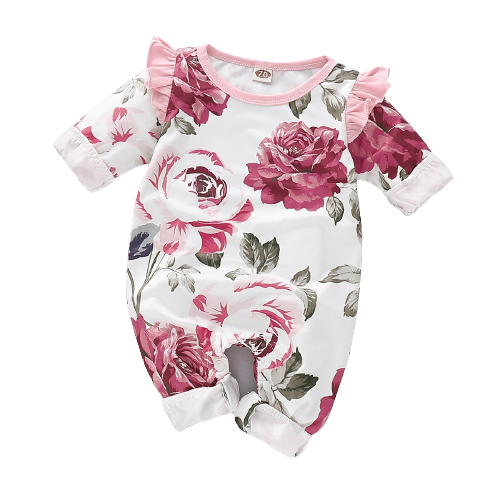Floral Ruffle Rompers for Baby Girls: Perfect Winter Jumpsuit for Kids
