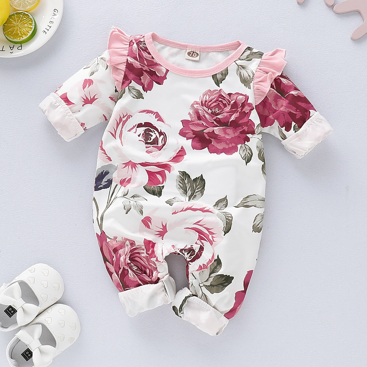 Floral Ruffle Rompers for Baby Girls: Perfect Winter Jumpsuit for Kids