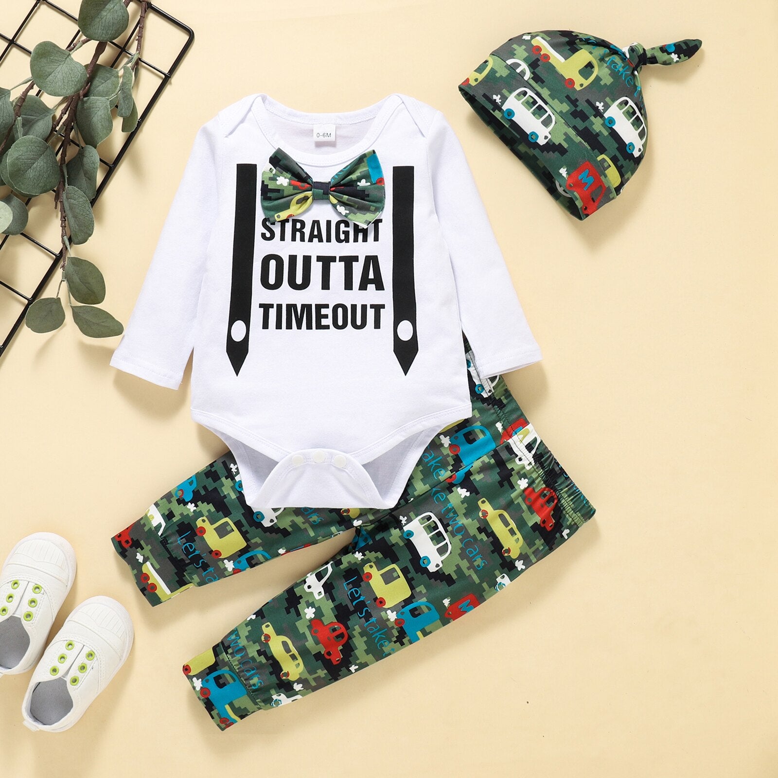 Cute and Comfy 3Pcs Casual Clothing Set for Infant Baby Girl and Boy