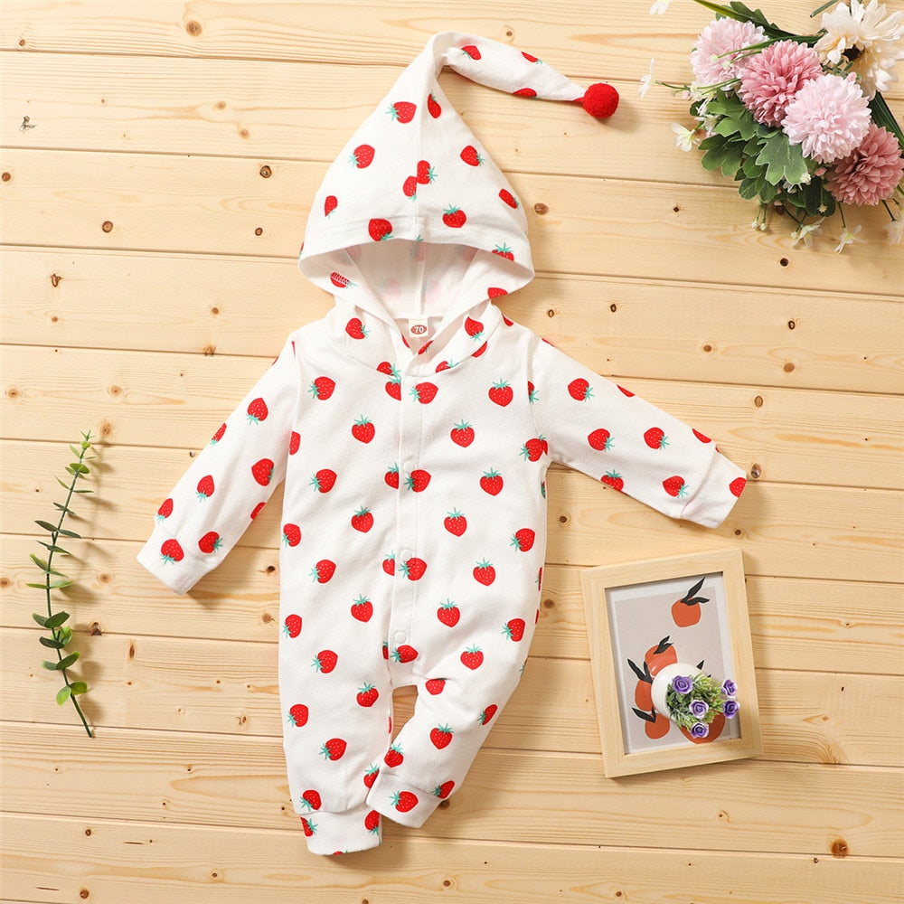 Heart Hooded Zipper Baby Rompers: Warm and Cozy Winter Jumpsuits for Toddlers