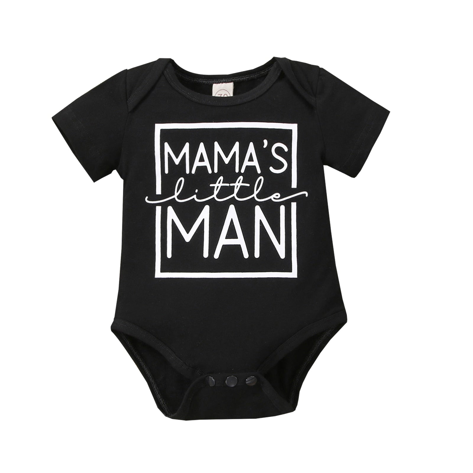 Adorable Newborn Baby Bodysuit with 'MAMA'S little MAN' Letter Print