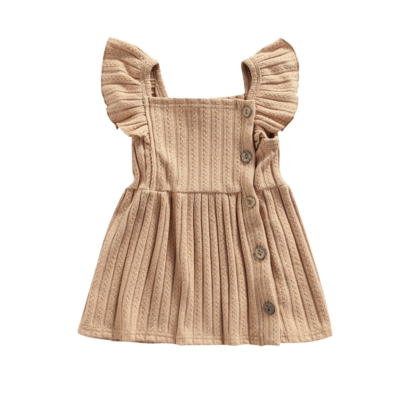 Adorable Autumn Baby Girls Princess Dress with Ruffles Sleeves and A-line Skirt