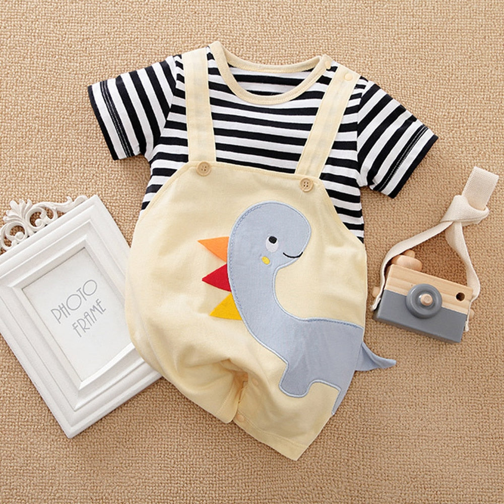 Adorable Dinosaur Baby Romper for Summer Sleepwear