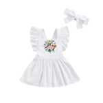 Summer Princess Baby Girls Dress with Embroidery Floral and Ruffles - Babbez