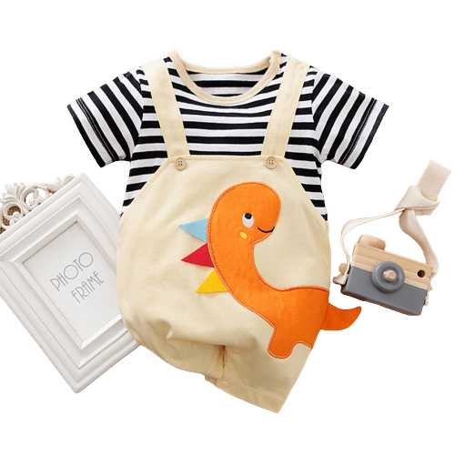 Adorable Dinosaur Baby Boy Romper for Summer Sleepwear