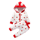 Baby Girl Winter Clothes Warm Plus Velvet Hooded Love Sweatshirt and Pants 2pcs Toddler Kids Baby Outfits Clothes