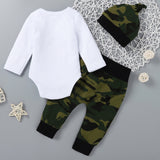 Adorable Newborn Baby Boys Clothes Set - 3pcs Infant Outfits with Funny Letter Romper, Pants, and Hat Sets