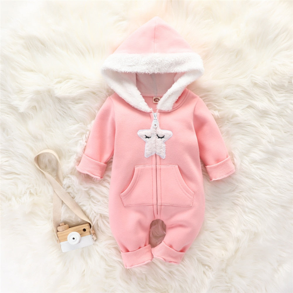 Cozy Heart Hooded Toddler Jumpsuit for Boys and Girls