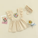 Summer Princess Baby Girls Dress with Embroidery Floral and Ruffles - Babbez