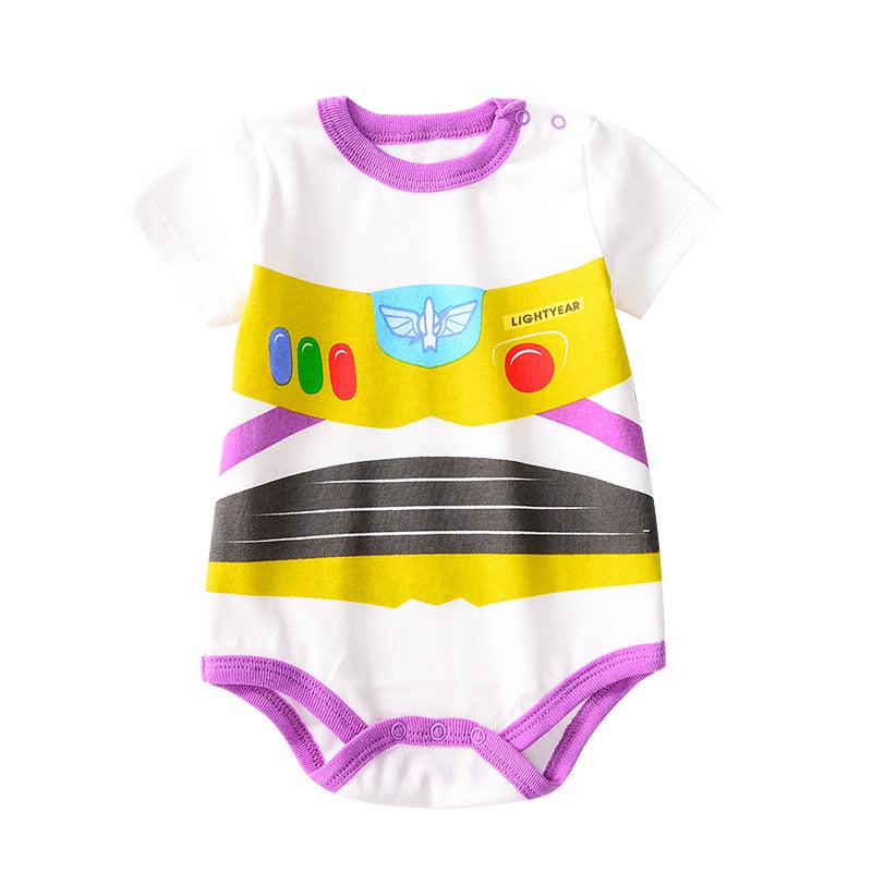 Cute Summer Newborn Baby Rompers with Cartoon Prints