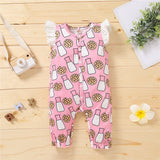 Sweet Butterfly Baby Girls Romper | Floral Print Ruffles Jumpsuit for Newborns | Summer Sleepwear for Kids & Babies