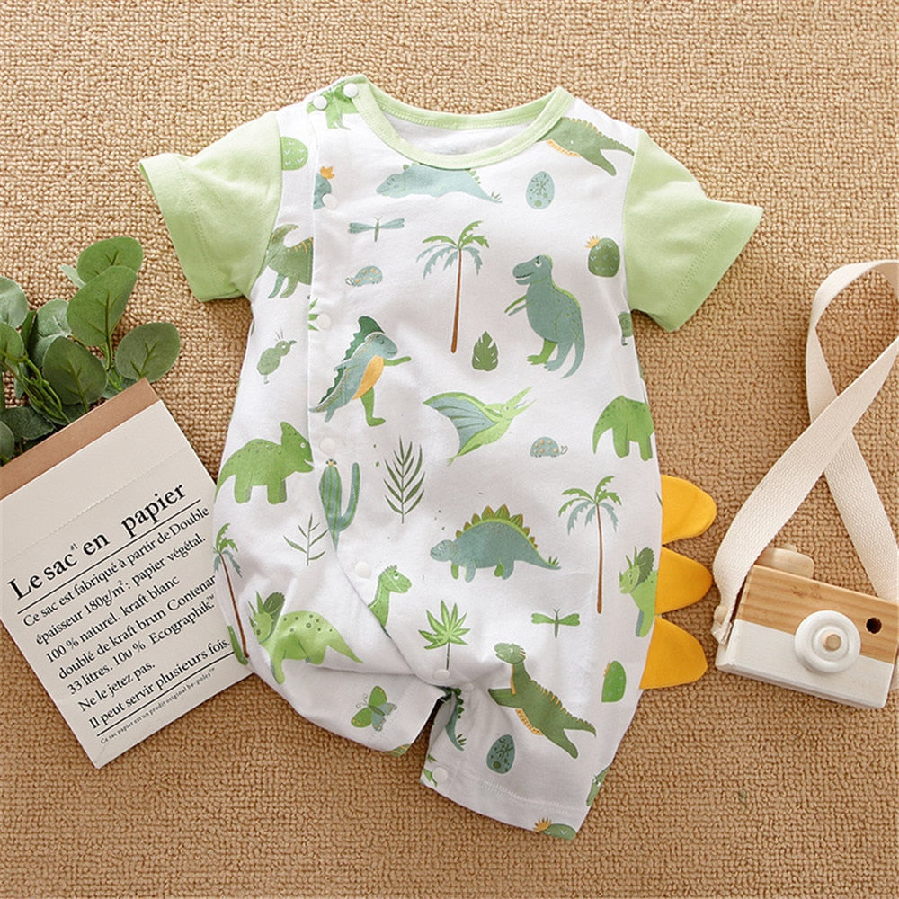 Adorable Dinosaur Baby Boy Rompers for Summer