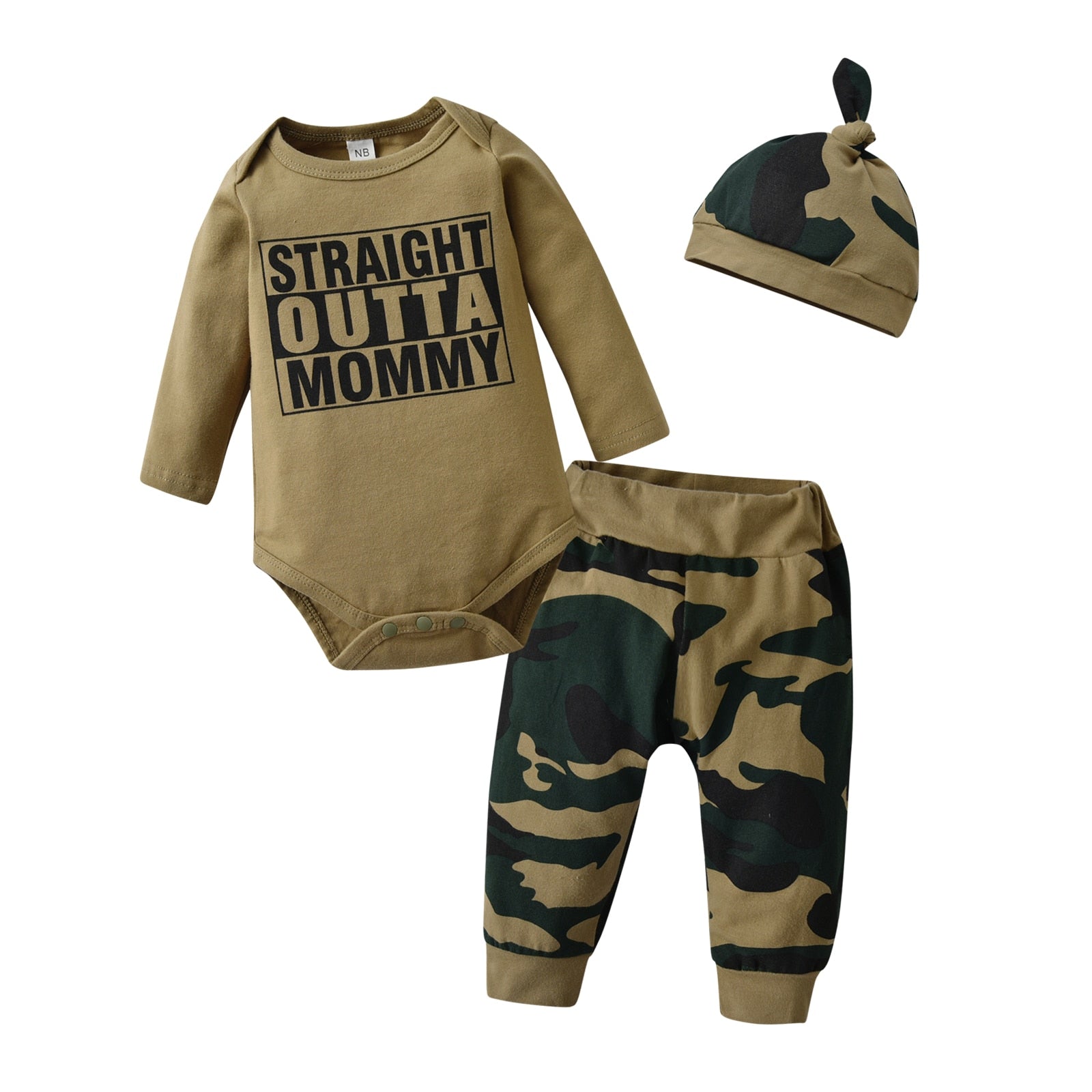 Camouflage Baby Clothing Set with Hat - Perfect for Outdoor Adventures!