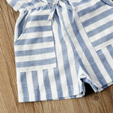 Summer Stripe Romper Jumpsuit for Infant Girls
