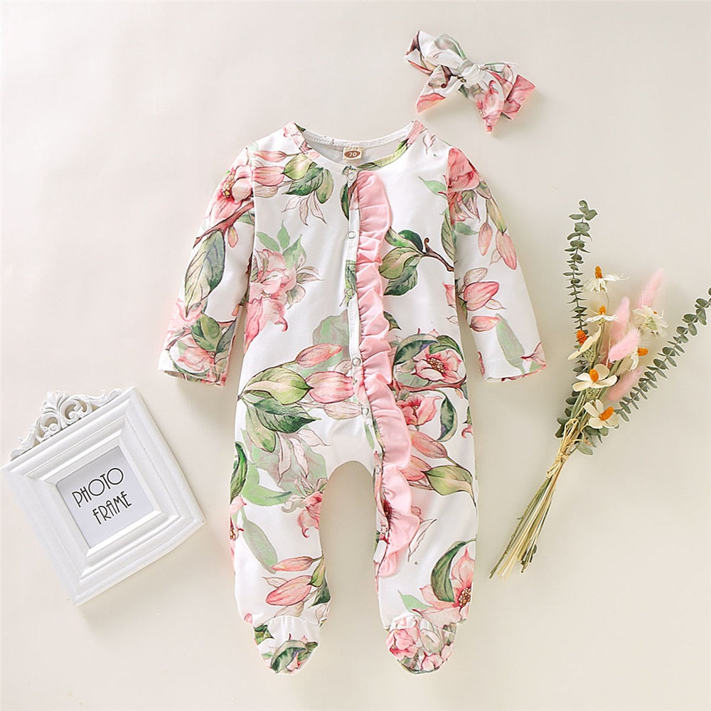 Adorable Floral Rompers for Baby Girls: Perfect for Winter and Spring