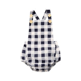 Adorable Summer Baby Clothing: Newborn Toddler Girl Boy Sleeveless Plaid Romper Jumpsuit Cotton Linen Outfits