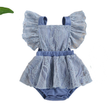 Sweet Solid Newborn Bodysuit Lace Rompers for Baby Girls