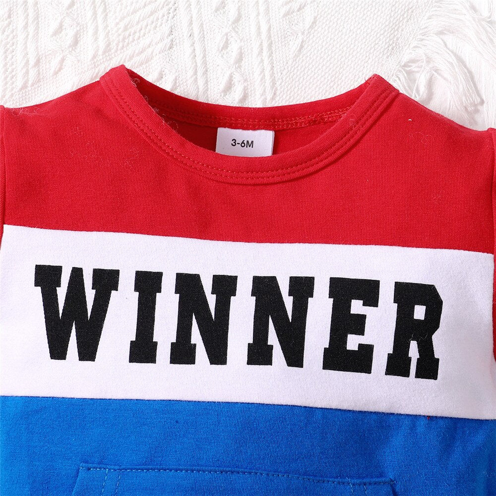 Unisex Baby Winner Colorblock Short Sleeve Bodysuit - Babbez
