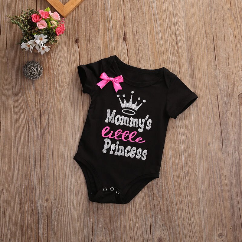 Cute and Casual: Summer Baby Girl Clothes Letter Printed Romper