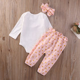Adorable Rabbit Printed 3-Piece Baby Girl Clothing Set