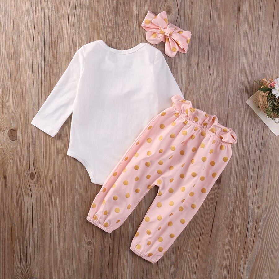 Adorable Rabbit Printed 3-Piece Baby Girl Clothing Set