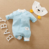 Adorable Cartoon Swan Rabbit Baby Jumpsuit with Matching Bib Overalls for Newborn Girls