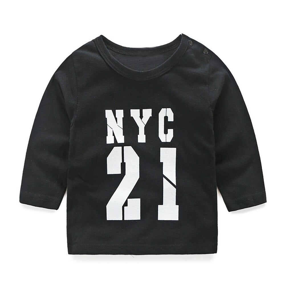 top and top Unisex Toddler Baby Boys girls Casual Clothing Sets Long Sleeve Letter Tshirt+Pants 2Pcs Infant Clothes Tracksuit - Babbez