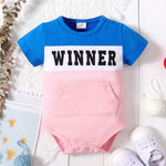 Unisex Baby Winner Colorblock Short Sleeve Bodysuit - Babbez
