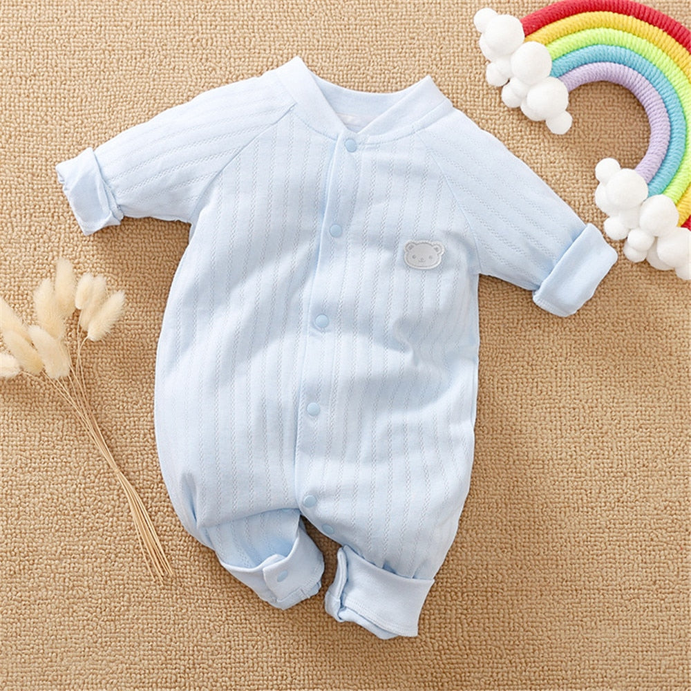 Cartoon Swan Rabbit Baby Jumpsuit for Newborn Girls with Baby Bibs Overalls