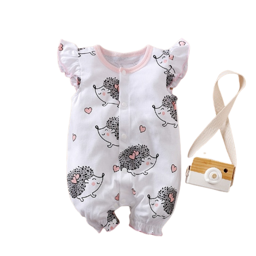 Cute and Comfy Hedgehog Rabbit Newborn Bodysuits for Girls